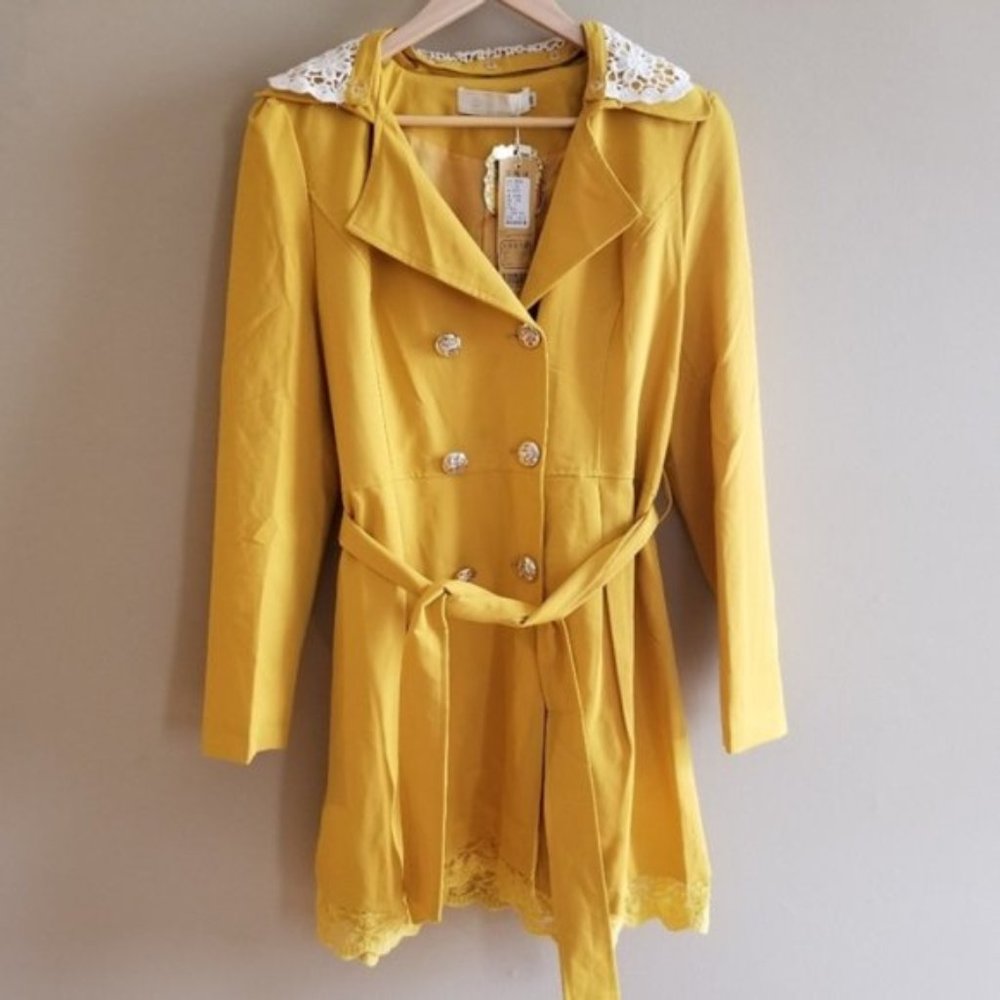 NWT Mustard trench jacket sz M